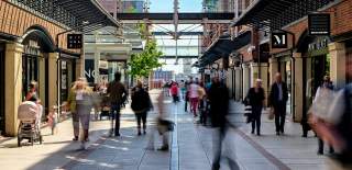 Shoppers at Gunwharf Quays