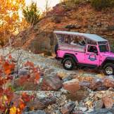Fall Pink Jeep Scenic Outdoor Attraction