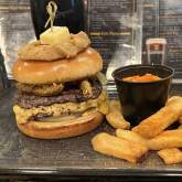 Frickle and Beer Cheese Burger