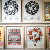 Local print art in frames.