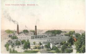 Vintage postcard of the Oliver typewriter Company in Woodstock, IL