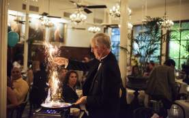 An Arnaud's employee sets fire to a pan to make café brulot