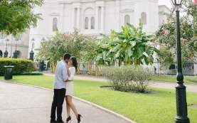 Couple Kissing in Jackson Square Romance