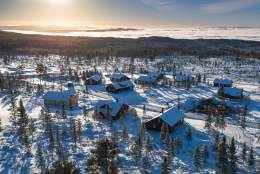 Great winter conditions at Lygnalia Cabins