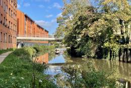 Dapdune Wharf Boat along the River Wey in Autumn