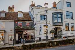 Lymington high street outside Stanwell House in the New Forest