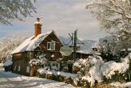 Kinghams Restaurant in the snow