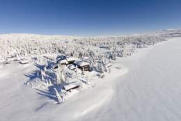 Rustad Hotel at Sjusjøen - Drone photo winter