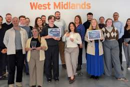The West Midlands Growth Company's marketing team holding their awards