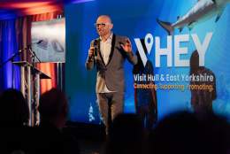 Jason Bradbury speaking at the VHEY conference