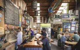 Eclectic interior of Altitude Brewing