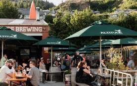 People sitting outside at Altitude Brewery
