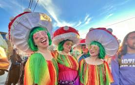 Women costuming on Mardi Gras Day