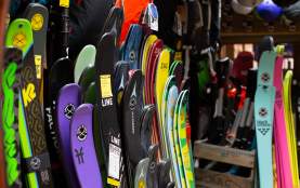 Close up of skis at Small Planet outdoor gear hire