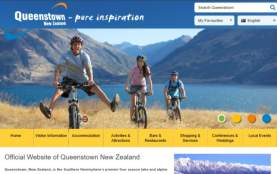 Screenshot of Destination Queenstown website in 2001