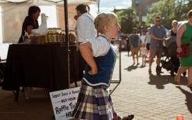 A young girl tap or Irish dancing.