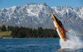 Hydro Attack leaping out of the water in Queenstown