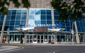 Close up of the Port Theatre entrance