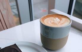 A Nanaimo bar and latte.
