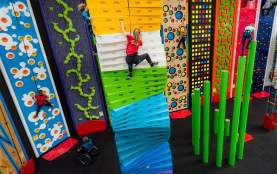 Colorful indoor climbing space