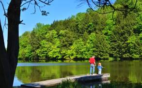 Fishing in Lackawanna State Park in North Abington Township, PA