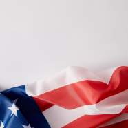 American Flag on White Background
