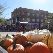 Pumpkins Downtown with Mural