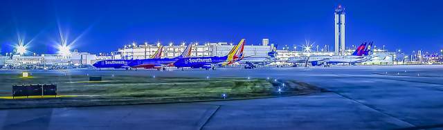 San Antonio International Airport Runway Nightime