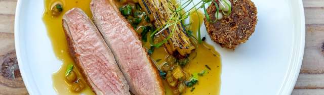 Creedy carver duck breast and celeriac dauphinoise