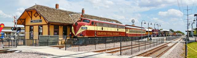 Grapevine Vintage Railroad train at the Cotton Belt Depot