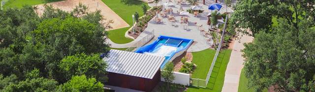 Bird's eye view of hotel resort with pool