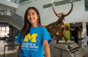 Student docent at U-M Natural History Museum