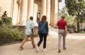 Group walking on U-M Campus