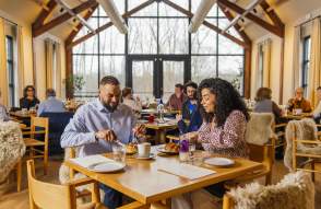 COUPLE DINING AT DIXBORO PROJECT