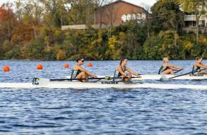 EMU women's rowing team at Ford Lake