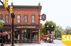 Downtown saline, outside of Mac's seafood