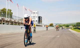 cyclists on the goodwood motor circuit