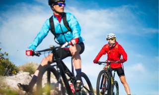 two people on bikes