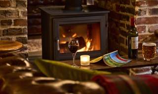 Cosy fireplace at the Black Horse Pub in Climping