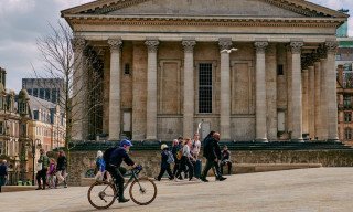 Cycling through Birmingham City Centre
