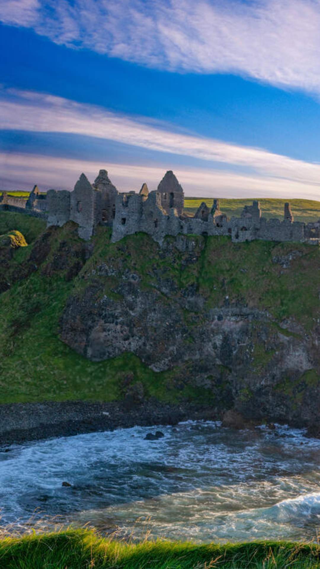 View of Dunluce Castle and Cliffs in County Antrim