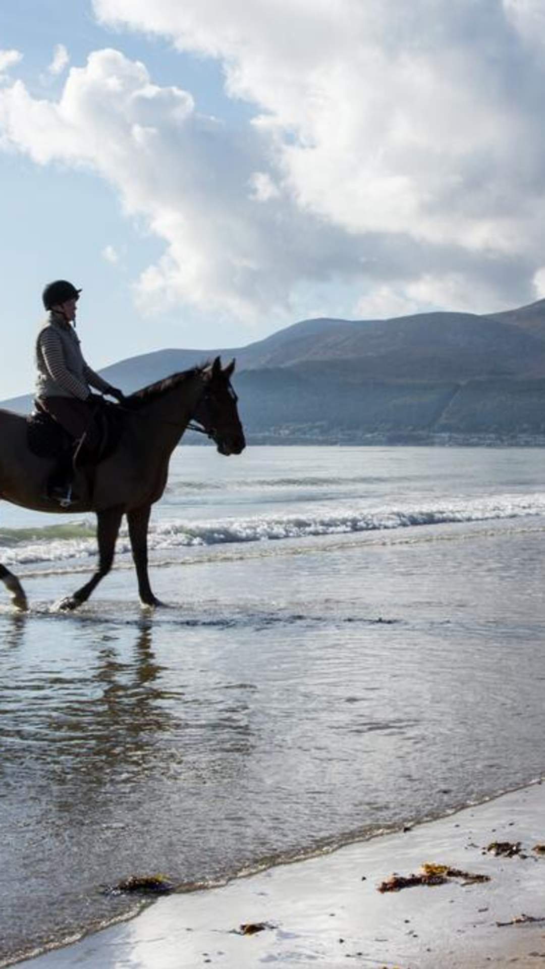 Horse and rider on Newcastle Beach, County Down