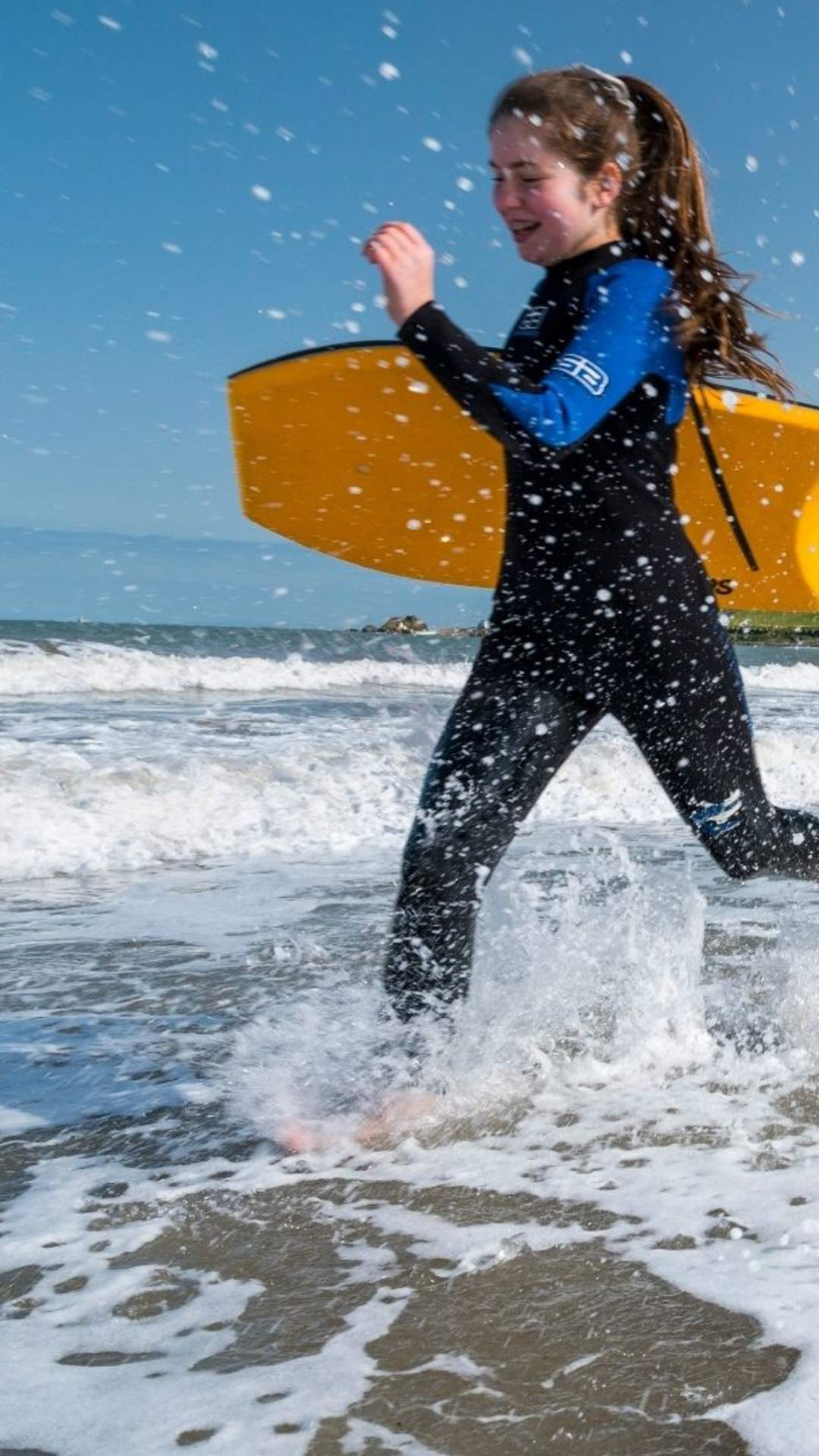 Bodyboarder at Ballygally Beach, Larne, County Antrim