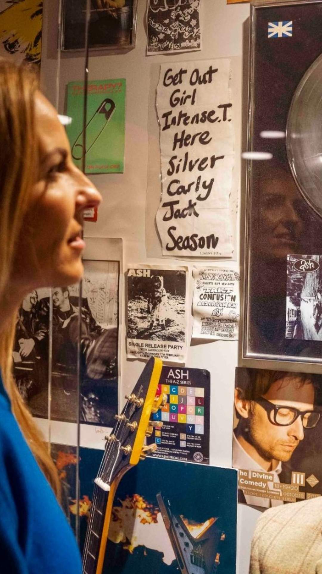 Visitors view memorabilia from Northern Ireland band Ash at the Oh Yeah Music Centre in Belfast.