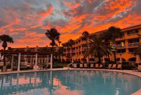 King and Prince Beach & Golf Resort at sunset