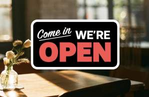 We're Open Sign
