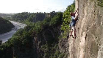 A climber scaling Avon Gorge in West Bristol - credit Martin Crocker