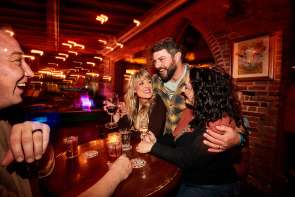 Friends enjoying the nightlife in Galena.