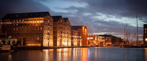 Gloucester Docks at night