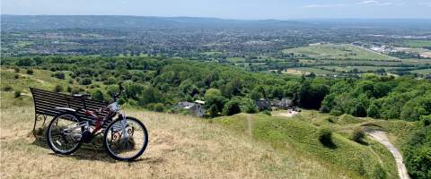 View from Cleeve Hill overlooking Cheltenham Racecourse